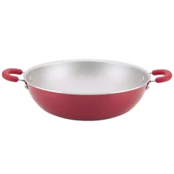 Deals 🔔 Rachael Ray Create Delicious Aluminum Nonstick Wok, 14.25-Inch, Red Shimmer 🥰