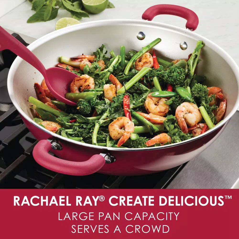 Deals 🔔 Rachael Ray Create Delicious Aluminum Nonstick Wok, 14.25-Inch, Red Shimmer 🥰 2 Deals 🔔 Rachael Ray Create Delicious Aluminum Nonstick Wok, 14.25-Inch, Red Shimmer 🥰 - Image 2