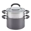 Discount 😉 Circulon Promotional 3 Qt. Hard-Anodized Aluminum Nonstick Sauce Pot In Black With Glass Lid 🥰