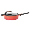 Hot Sale 🎉 BergHOFF GEM Stay Cool 4.9 Qt. Cast Aluminum Nonstick Saute Pan In Orange With Glass Lid 🤩
