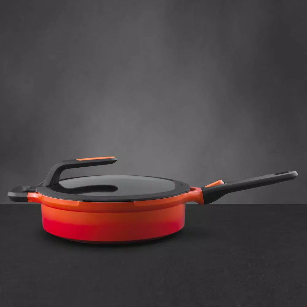 Hot Sale π BergHOFF GEM Stay Cool 4.9 Qt. Cast Aluminum Nonstick Saute Pan In Orange With Glass Lid π€© 4 Hot Sale π BergHOFF GEM Stay Cool 4.9 Qt. Cast Aluminum Nonstick Saute Pan In Orange With Glass Lid π€© - Image 4