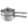Flash Sale 👏 Classic Cuisine 1.5 Qt. Stainless Steel Double Boiler Saucepan With Lid 🧨
