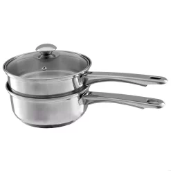 Flash Sale 👏 Classic Cuisine 1.5 Qt. Stainless Steel Double Boiler Saucepan With Lid 🧨