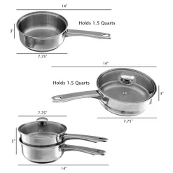 Flash Sale 👏 Classic Cuisine 1.5 Qt. Stainless Steel Double Boiler Saucepan With Lid 🧨 -Cheap Cookware Shop unnamed file 2011