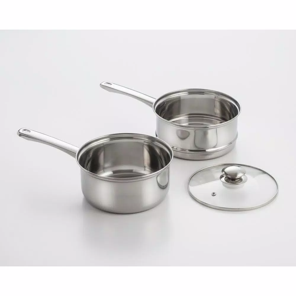 Best Sale ✨ ExcelSteel 3-Piece 2.5 Qt Stainless Steel Double Boiler With Lid 🤩 2 Best Sale ✨ ExcelSteel 3-Piece 2.5 Qt Stainless Steel Double Boiler With Lid 🤩 - Image 2