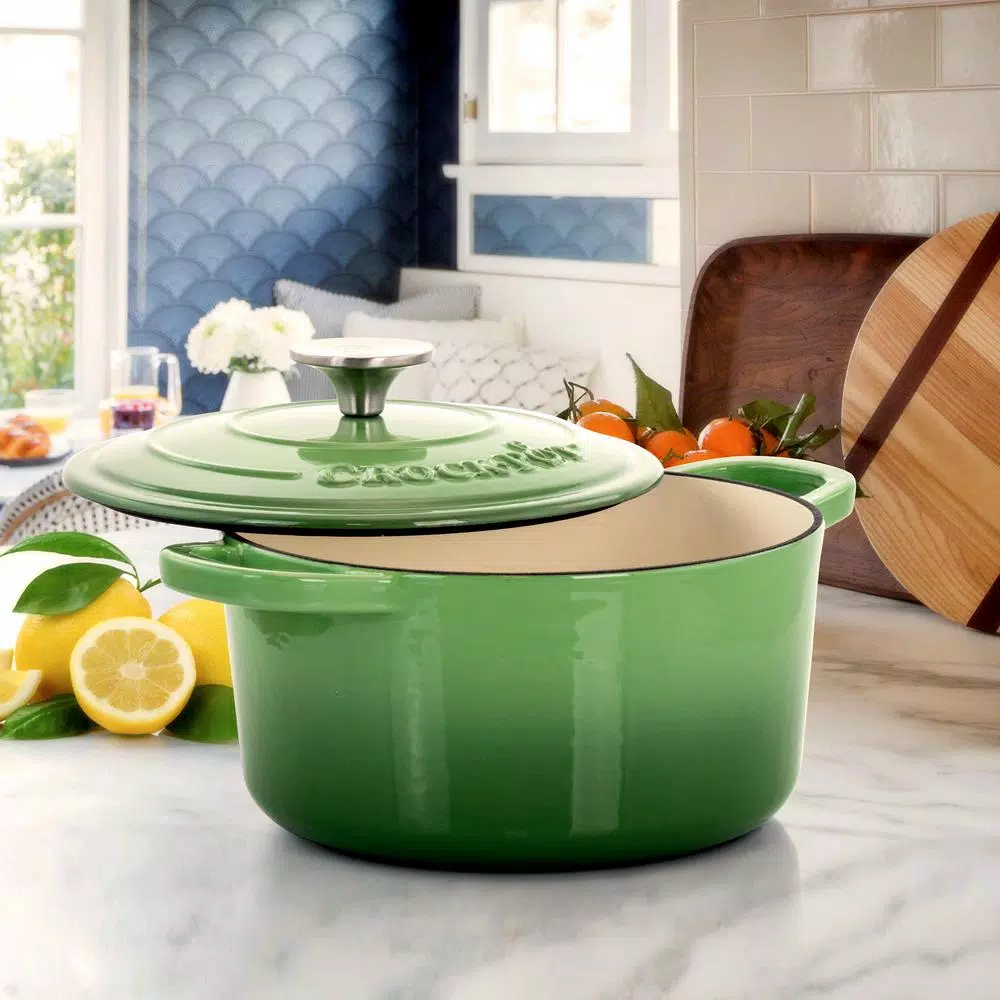 Cheapest π Crock-Pot Artisan 5 Qt. Round Cast Iron Nonstick Dutch Oven In Pistachio Green With Lid π 3 Cheapest π Crock-Pot Artisan 5 Qt. Round Cast Iron Nonstick Dutch Oven In Pistachio Green With Lid π - Image 3