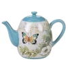 Deals 🎁 Certified International Nature Garden 40 Oz. 4-Cup Multicolored Teapot 👍