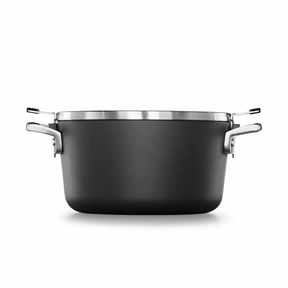 Outlet 🛒 Calphalon Select Space Saving 6 Qt. Hard-Anodized Aluminum Nonstick Stock Pot In Black With Glass Lid ⭐ 1 Outlet 🛒 Calphalon Select Space Saving 6 Qt. Hard-Anodized Aluminum Nonstick Stock Pot In Black With Glass Lid ⭐