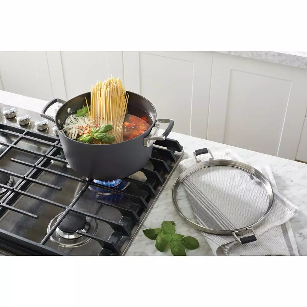Outlet 🛒 Calphalon Select Space Saving 6 Qt. Hard-Anodized Aluminum Nonstick Stock Pot In Black With Glass Lid ⭐ 3 Outlet 🛒 Calphalon Select Space Saving 6 Qt. Hard-Anodized Aluminum Nonstick Stock Pot In Black With Glass Lid ⭐ - Image 3