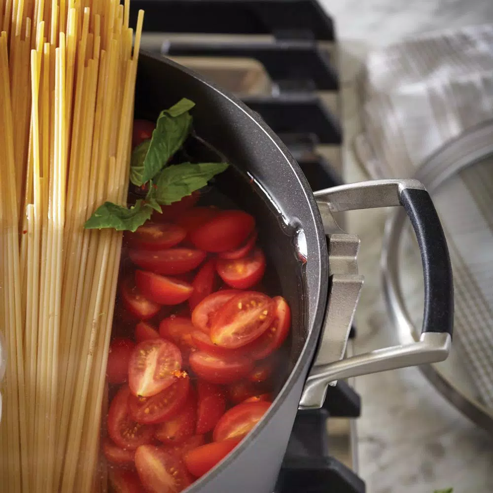 Outlet 🛒 Calphalon Select Space Saving 6 Qt. Hard-Anodized Aluminum Nonstick Stock Pot In Black With Glass Lid ⭐ 5 Outlet 🛒 Calphalon Select Space Saving 6 Qt. Hard-Anodized Aluminum Nonstick Stock Pot In Black With Glass Lid ⭐ - Image 5