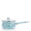 Deals 🔔 Golden Rabbit Enamelware 1.25 Qt. Porcelain-Coated Steel Sauce Pan In Sea Glass With Glass Lid 😉