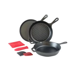 New 🥰 Lodge 7-Piece Cast Iron Cookware Set In Black 💯