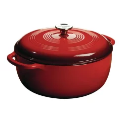 Cheapest โญ Lodge Enamelware 7.5 Qt. Round Cast Iron Dutch Oven In Red Enamel With Lid ๐