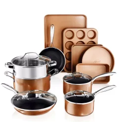 Wholesale ๐ Gotham Steel 15- Piece Aluminum Non-Stick Copper Cast Textured Surface Cookware Set ๐ฅ