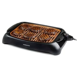 Best Pirce ❤️ Ovente 1000-Watt Portable Electric Indoor Smokeless Grill With Non-Stick Aluminum Grilling Plate And Oil Drip Pan, Copper 😍