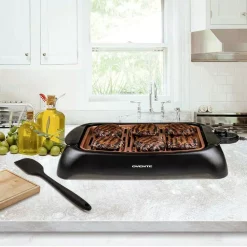 Best Pirce ❤️ Ovente 1000-Watt Portable Electric Indoor Smokeless Grill With Non-Stick Aluminum Grilling Plate And Oil Drip Pan, Copper 😍 -Cheap Cookware Shop unnamed file 2290