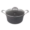Coupon 🎉 MasterPan Granite Ultra 5 Qt. Cast Aluminum Nonstick Stock Pot In Black With Glass Lid 🎉