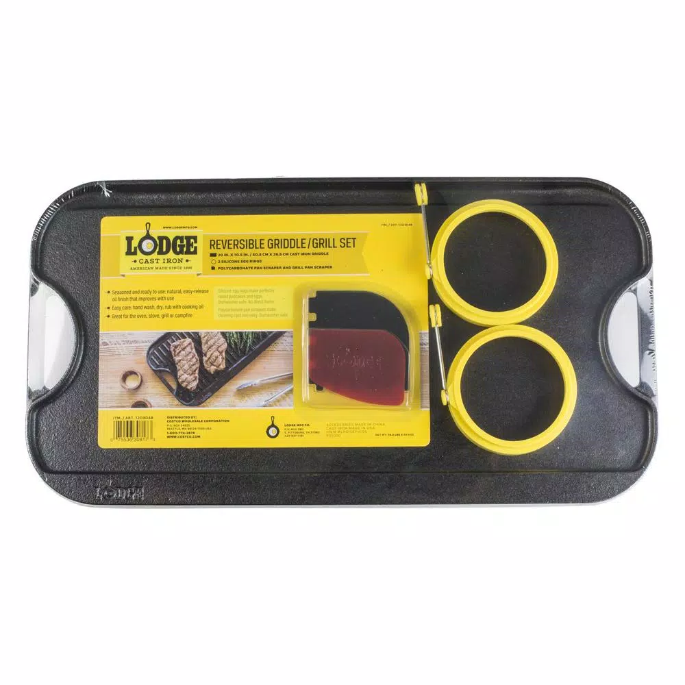 Discount 🎉 Lodge 5-Piece Black Cast Iron Reversible Stovetop Griddle Set With Egg Rings 👏 4 Discount 🎉 Lodge 5-Piece Black Cast Iron Reversible Stovetop Griddle Set With Egg Rings 👏 - Image 4