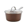Buy 🧨 Ayesha Curry Home Collection 3 Qt. Aluminum Nonstick Sauce Pan In Brown Sugar With Glass Lid 🛒