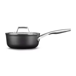 Flash Sale ⌛ Calphalon Premier 2.5 Qt. Hard-Anodized Aluminum Nonstick Sauce Pan In Black With Glass Lid 🛒