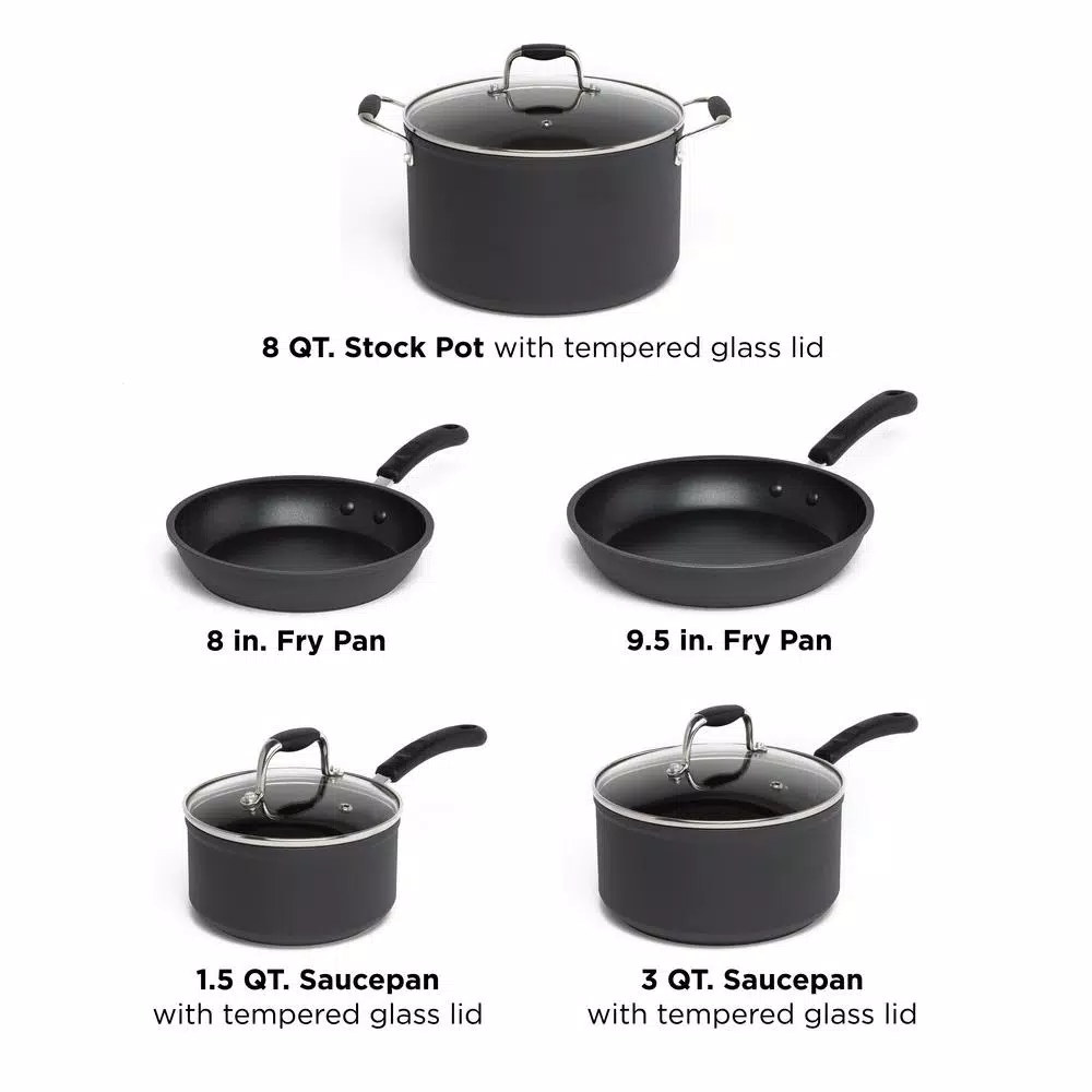 Cheapest 👏 Ecolution Symphony 8-Piece Aluminum Nonstick Cookware Set In Slate ⌛ 3 Cheapest 👏 Ecolution Symphony 8-Piece Aluminum Nonstick Cookware Set In Slate ⌛ - Image 3