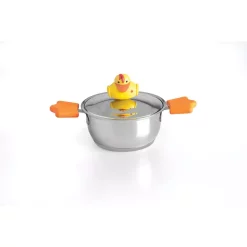Buy ⭐ BergHOFF Sheriff Duck 1.1 Qt. Stainless Steel Dutch Oven In Silver With Glass Lid 🥰