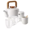 Outlet 🔥 BonJour Coffee And Tea Teapot Set, 5-Piece, Matte White 🤩