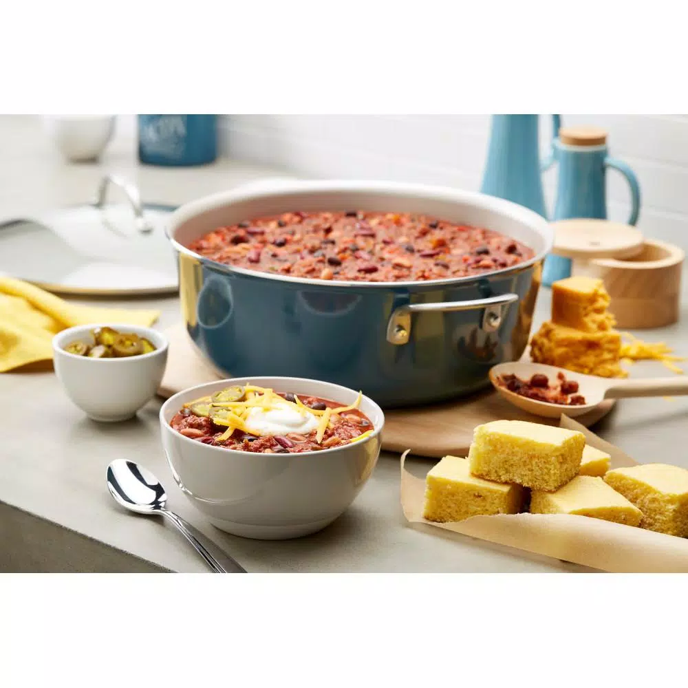 Buy π Ayesha Curry Home Collection 7.5 Qt. Aluminum Nonstick Stock Pot In Twilight Teal With Glass Lid π 5 Buy π Ayesha Curry Home Collection 7.5 Qt. Aluminum Nonstick Stock Pot In Twilight Teal With Glass Lid π - Image 5