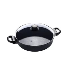 Coupon 🛒 Swiss Diamond Classic Series Induction 3.7 Qt. Cast Aluminum Nonstick Saute Pan In Gray With Glass Lid 👏
