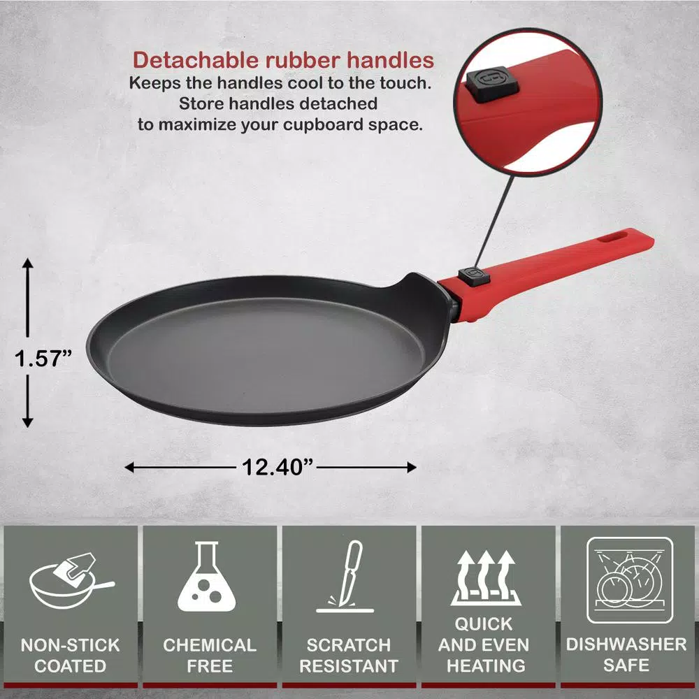 Brand new β AMERCOOK 9.5 In. Scratch Resistant Aluminum Round Crepe Pan W/ Detachable Handle π 2 Brand new β AMERCOOK 9.5 In. Scratch Resistant Aluminum Round Crepe Pan W/ Detachable Handle π - Image 2
