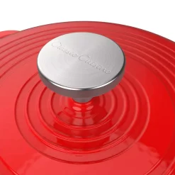 Outlet 🎉 Classic Cuisine 3 Qt. Round Cast Iron Nonstick Casserole Dish In Red With Lid 🥰 -Cheap Cookware Shop unnamed file 2490