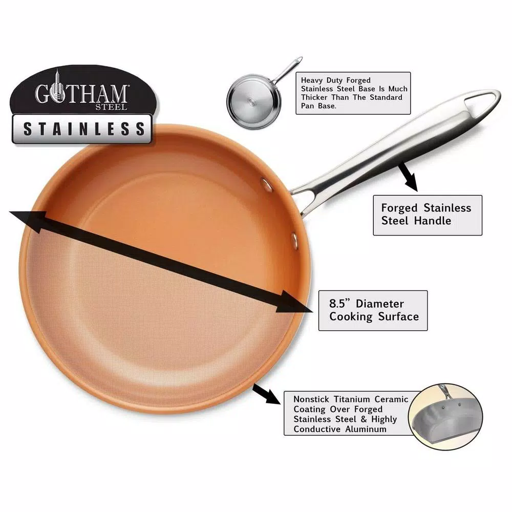 Discount โ Gotham Steel 10 In. Stainless Steel Non-Stick Ti-Cerama Frying Pan ๐ 4 Discount โ Gotham Steel 10 In. Stainless Steel Non-Stick Ti-Cerama Frying Pan ๐ - Image 4