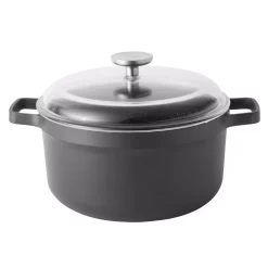 Deals 👏 BergHOFF GEM 5.2 Qt. Cast Aluminum Nonstick Stock Pot In Black With Glass Lid ✨