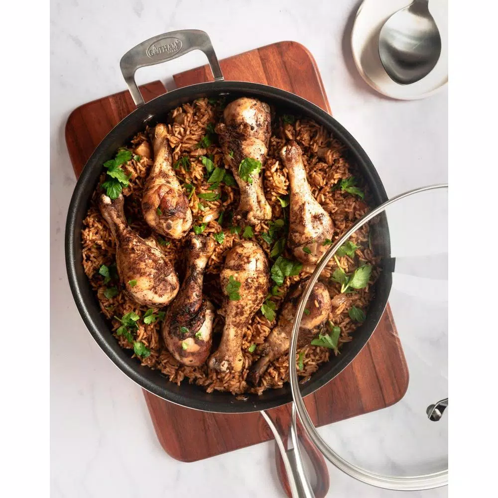 Promo π Gotham Steel 5.5 Qt. Aluminum Cast Textured π§₯ Coating Non-Stick Deep Saute Pan With Glass Lid And Helper Handle π 4 Promo π Gotham Steel 5.5 Qt. Aluminum Cast Textured π§₯ Coating Non-Stick Deep Saute Pan With Glass Lid And Helper Handle π - Image 4