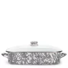 Outlet 🥰 Golden Rabbit Grey Swirl 10.5 Qt. Enamelware Roasting Pan With Lid 👍