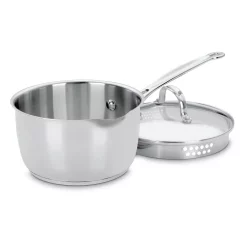 Hot Sale 🥰 Cuisinart Chef’s Classic 2 Qt. Stainless Steel Sauce Pan With Glass Lid 😀