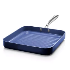 Deals ๐ฅ GRANITESTONE Classic Blue 10.5 In. Aluminum Ultra-Durable Non-Stick Diamond Infused Grill Pan โญ