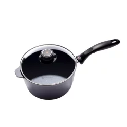 Best Sale ๐ Swiss Diamond Classic Series 3.2 Qt. Cast Aluminum Nonstick Sauce Pan In Gray With Glass Lid ๐