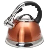 Cheap ⭐ Creative Home Camille 3.0 Qt. Stainless Steel Whistling Tea Kettle With Aluminum Capsulated Bottom In Metallic Copper 🎁