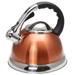 Cheap ⭐ Creative Home Camille 3.0 Qt. Stainless Steel Whistling Tea Kettle With Aluminum Capsulated Bottom In Metallic Copper 🎁