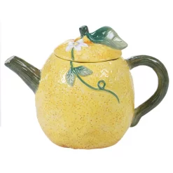 New ๐ Certified International 24 Oz. Citron 3-D Multi-Colored Lemon Teapot ๐