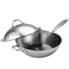 Brand new 🌟 Cooks Standard 13 In. Multi-Ply Clad Stainless Steel Wok Stir Fry Pan With Dome Lid 🧨