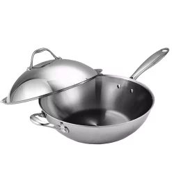 Brand new ๐ Cooks Standard 13 In. Multi-Ply Clad Stainless Steel Wok Stir Fry Pan With Dome Lid ๐งจ