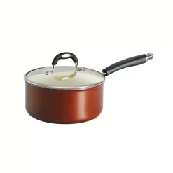 Promo 👍 Tramontina Style Ceramica 3 Qt. Aluminum Ceramic Nonstick Sauce Pan In Copper With Glass Lid ❤️