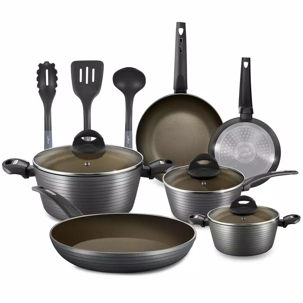 Budget โ NutriChef Ridge-Line 12-Piece Aluminum Nonstick Cookware Set In Chrome ๐งจ 1 Budget โ NutriChef Ridge-Line 12-Piece Aluminum Nonstick Cookware Set In Chrome ๐งจ