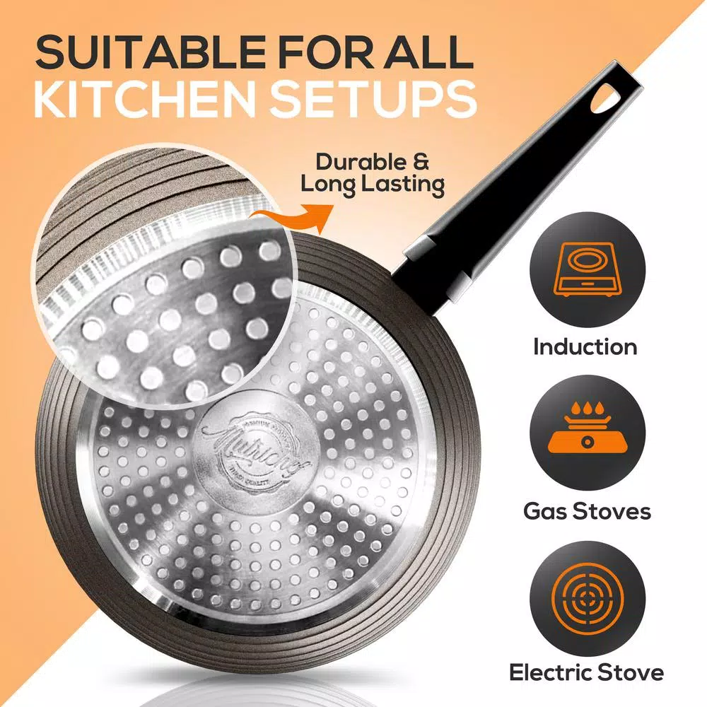 Budget โ NutriChef Ridge-Line 12-Piece Aluminum Nonstick Cookware Set In Chrome ๐งจ 5 Budget โ NutriChef Ridge-Line 12-Piece Aluminum Nonstick Cookware Set In Chrome ๐งจ - Image 5