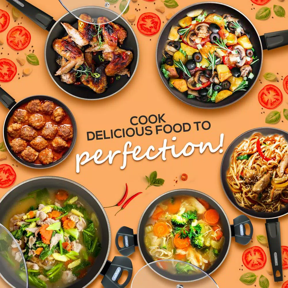 Budget โ NutriChef Ridge-Line 12-Piece Aluminum Nonstick Cookware Set In Chrome ๐งจ 6 Budget โ NutriChef Ridge-Line 12-Piece Aluminum Nonstick Cookware Set In Chrome ๐งจ - Image 6