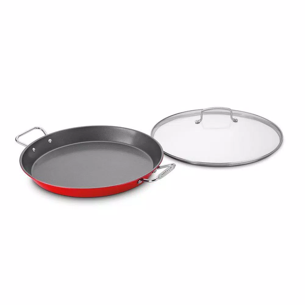 Hot Sale π Cuisinart 15 In. Stainless Steel Nonstick Grill Pan In Red With Glass Lid π― 3 Hot Sale π Cuisinart 15 In. Stainless Steel Nonstick Grill Pan In Red With Glass Lid π― - Image 3
