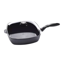 Outlet ๐งจ Swiss Diamond Classic Series 5 Qt. Cast Aluminum Nonstick Saute Pan In Gray With Glass Lid โ๏ธ