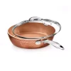 Wholesale 👏 Gotham Steel 🔨 Hammered Copper 10 In. Aluminum Non-Stick Fry Pan With Glass Lid 🔔